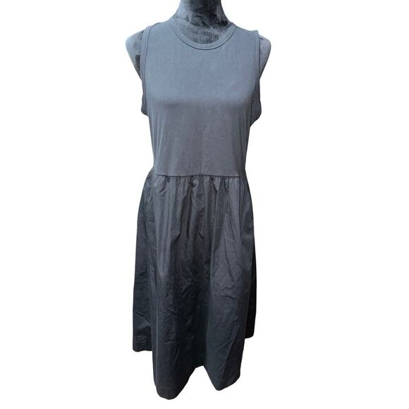 J . Crew Factory Mixed Knit sleeveless Dress Black M minimalist casual capsule - Picture 1 of 10